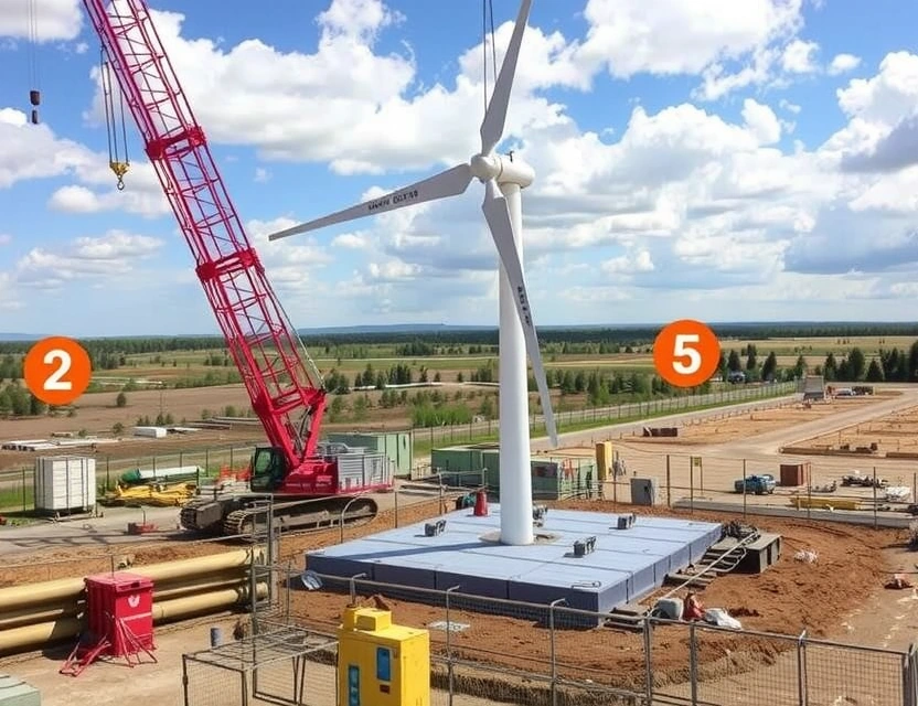 Этапы установки ветрогенератора на участке